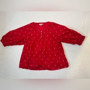 Red Floral Peasant Boho Top #floral